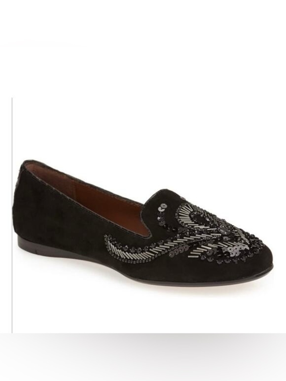 Donald J. Pliner Black Embellished Suede Loafers